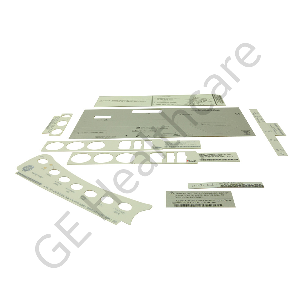 Coro 250CX Labels - English Coro 250CX Labels - English